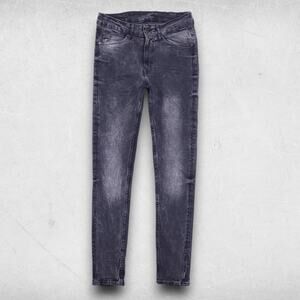 Zara Man Jeans Men 28 Black Skinny Stretch Y2K Streetwear Casual Punk Rocker